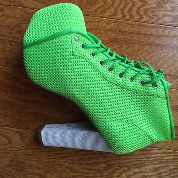 *RARE* Jeffrey Campbell neon green Litas - Picture 6 of 8
